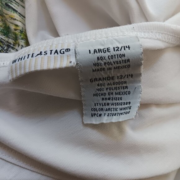 White Stag Womens Flamingo Graphic Tee Large 12/14 Cotton Polyester Short Sleeve - Picture 6 of 6